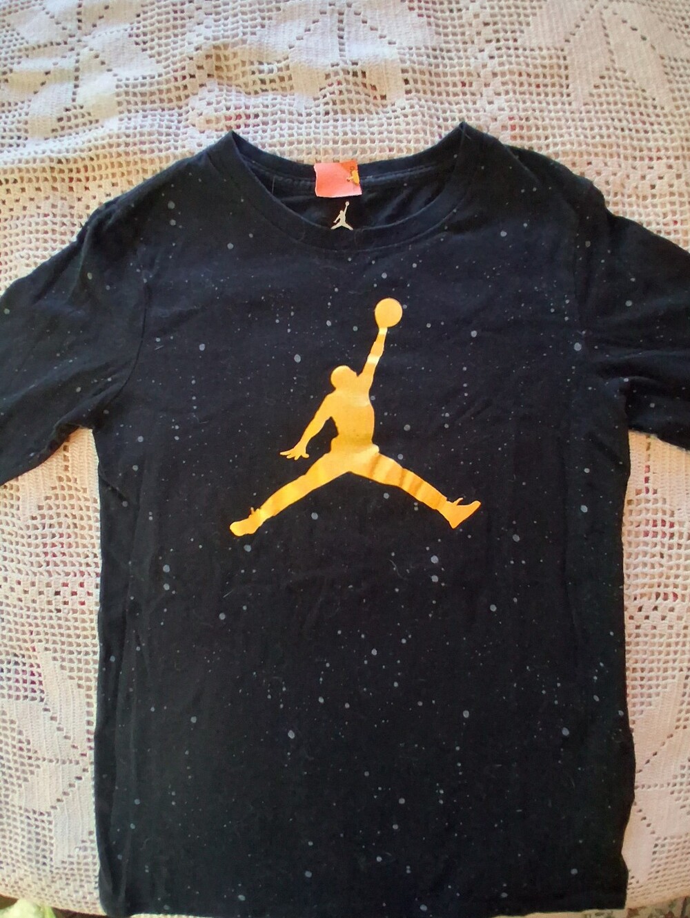 Jordan Black Tee with Gold Jumpman